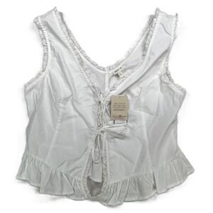 Self Esteem Juniors' Peplum Corset Top Sleeveless Snow White Size XL NWT